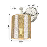 Innovations Cobbleskill 5in 1-Light Wall Sconce | Industrial Polished Nickel Steel and Mercury Glass | Bathroom & Hallway Accent | Model 434-1W-PN-G116
