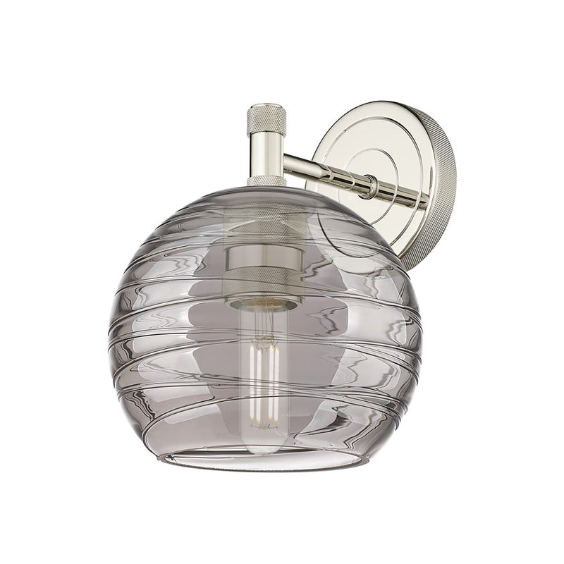 Innovations Crown Point 1Lt 6" Sconce, PN/Smoke - 434-1W-PN-G1213-6SM