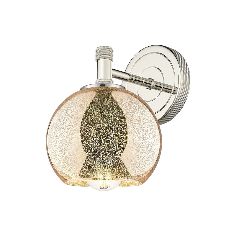 Innovations Athens 6in 1-Light Wall Sconce | Industrial Polished Nickel and Mercury Glass | Hallway & Bathroom | Model 434-1W-PN-G128-6