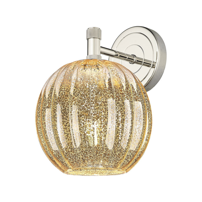 Innovations Preston Globe 7in 1-Light Wall Sconce | Industrial Polished Nickel and Mercury Glass | Bathroom & Hallway | Model 434-1W-PN-G458-7ME