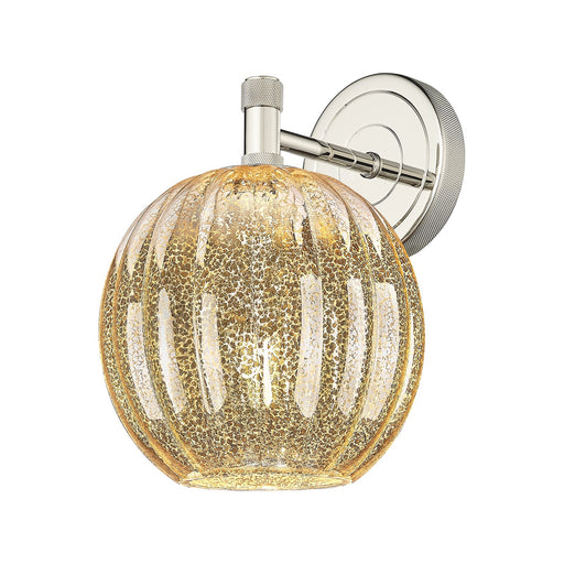 Innovations Preston Globe 7in 1-Light Wall Sconce | Industrial Polished Nickel and Mercury Glass | Bathroom & Hallway | Model 434-1W-PN-G458-7ME