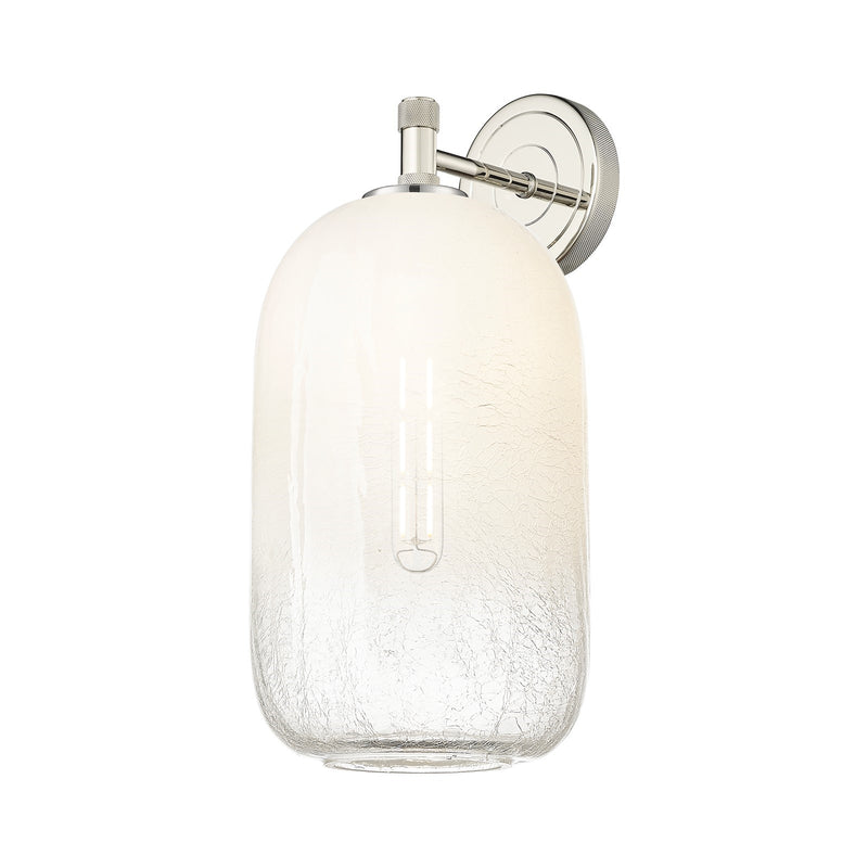 Innovations Brookhaven Cloche 7in 1-Light Wall Sconce | Industrial Polished Nickel and Opal Glass | Bathroom & Hallway | Model 434-1W-PN-G482-7OP