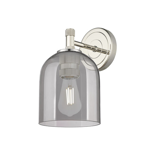 Innovations Bella 5.5in 1-Light Wall Sconce | Industrial Polished Nickel and Light Smoke Glass | Bathroom & Hallway | Model 434-1W-PN-G558-6SM