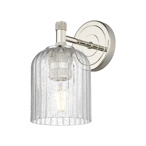 Innovations Crown Point 5in 1-Light Wall Sconce | Industrial Polished Nickel and Seedy Glass | Bedroom & Hallway Accent | Model 434-1W-PN-G559-5SDY