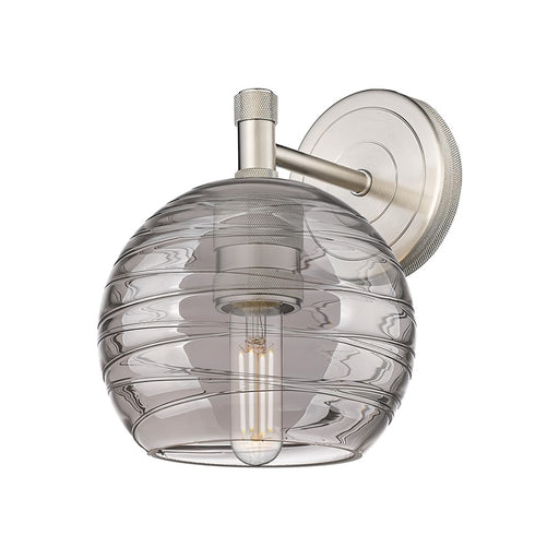 Innovations Crown Point 1Lt 6" Sconce, Satin Nickel/Smoke