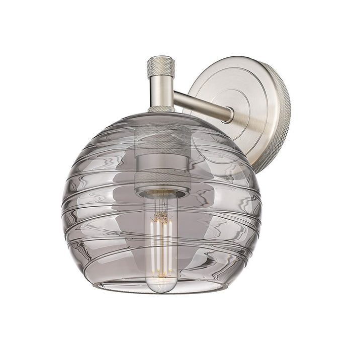 Innovations Crown Point 1Lt 6" Sconce, Satin Nickel/Smoke