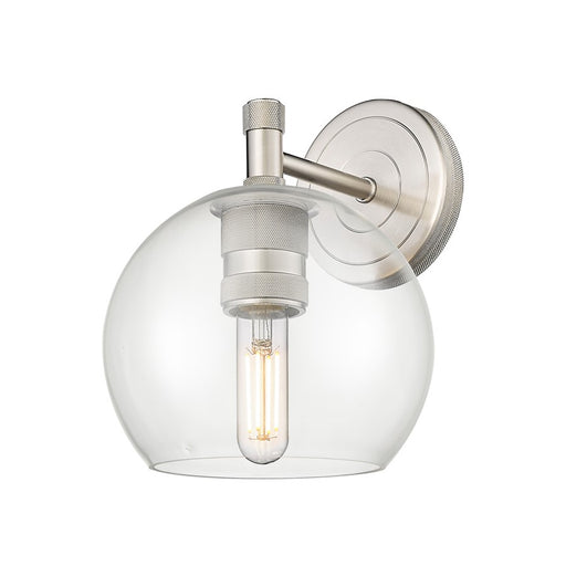 Innovations Crown Point 1Lt 6" Athens Sconce, Satin Nickel/Clear