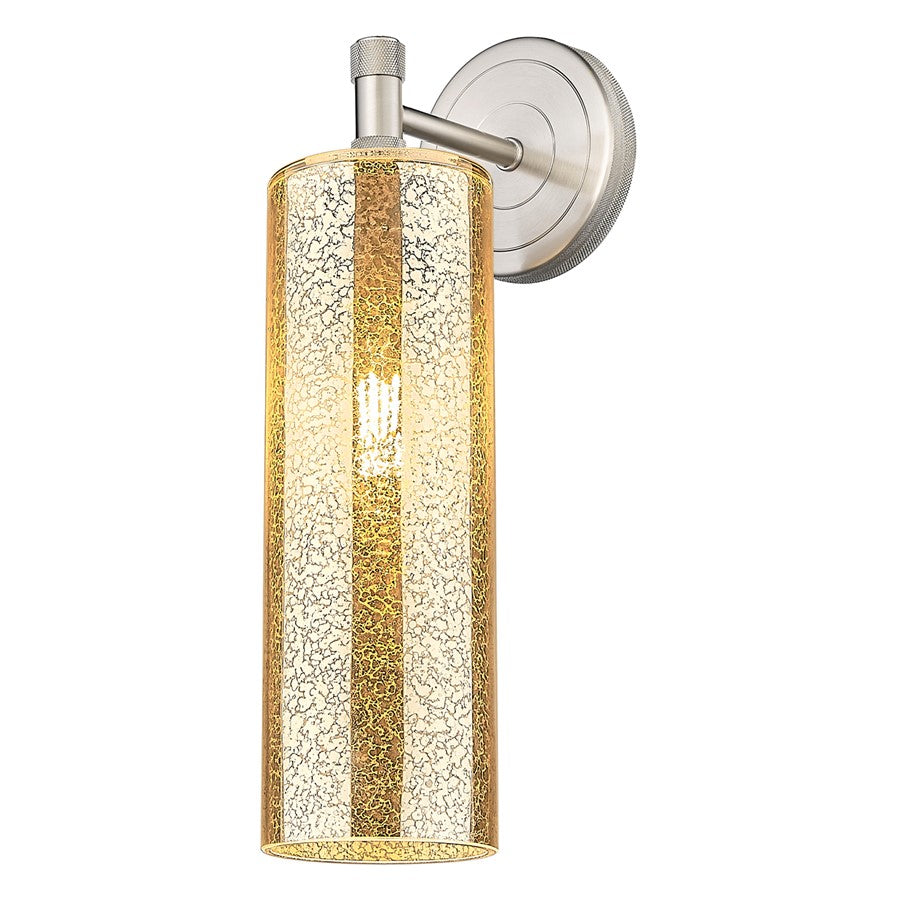 Innovations Crown Point 12" Wall Sconce, SN/Merc - 434-1W-SN-G434-12ME