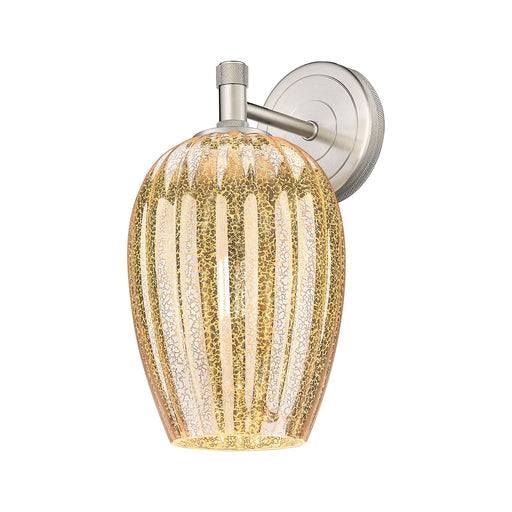 Innovations Lighting Preston Flute 6in 1-Light Wall Sconce | Industrial Satin Nickel and Mercury Glass | Bathroom | Model 434-1W-SN-G457-6ME