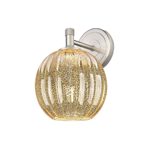Innovations Lighting Preston Globe 7in 1-Light Wall Sconce | Industrial Satin Nickel and Mercury Glass | Bathroom | Model 434-1W-SN-G458-7ME
