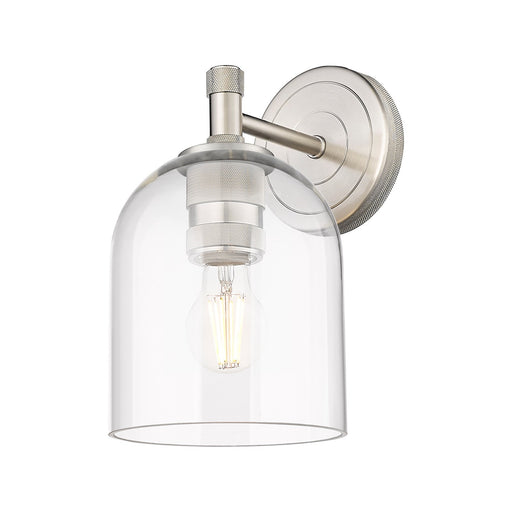 Innovations Bella 6in 1-Light Wall Sconce | Industrial Satin Nickel and Clear Glass | Bathroom & Hallway | 6 x 10 x 7 in | Model 434-1W-SN-G558-6CL