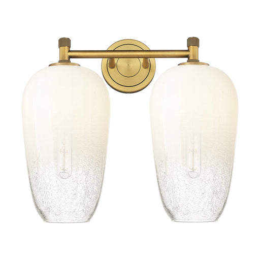 Innovations Brookhaven Flute 15in 2-Light Bath Vanity | Industrial Brushed Brass and Opal Glass | Bathroom & Powder Room | Model 434-2W-BB-G484-7OP