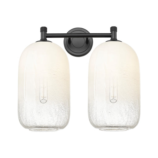 Innovations Brookhaven Cloche 15in 2-Light Bath Vanity | Industrial Matte Black and Opal Glass | Bathroom & Powder Room | Model 434-2W-BK-G482-7OP