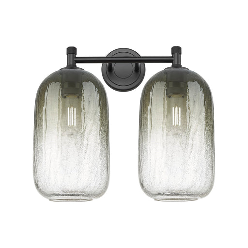 Innovations Brookhaven Cloche 15in 2-Light Bath Vanity | Industrial Matte Black and Slate Glass | Bathroom & Powder Room | Model 434-2W-BK-G482-7SL