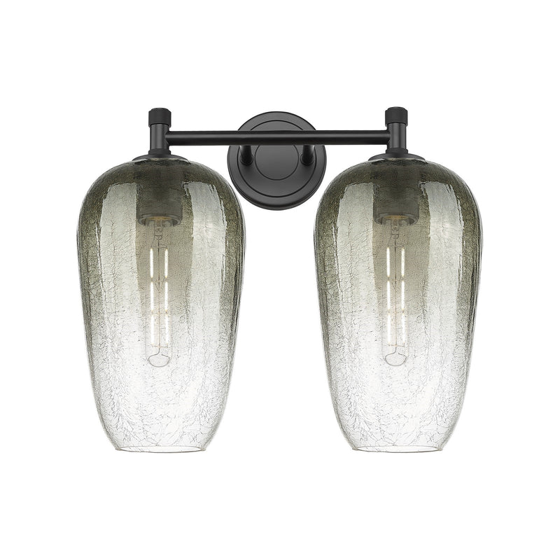 Innovations Brookhaven Flute 15in 2-Light Bath Vanity | Industrial Matte Black and Slate Glass | Bathroom & Powder Room | Model 434-2W-BK-G484-7SL