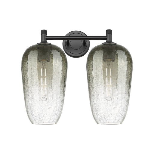 Innovations Brookhaven Flute 15in 2-Light Bath Vanity | Industrial Matte Black and Slate Glass | Bathroom & Powder Room | Model 434-2W-BK-G484-7SL