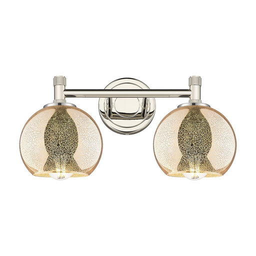 Innovations Athens 14in 2-Light Bath Vanity Light | Industrial Polished Nickel and Mercury Glass | Bathroom & Powder Room | Model 434-2W-PN-G128-6