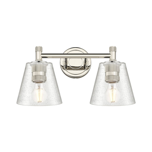 Innovations Caton 14in 2-Light Bath Vanity Light | Industrial Polished Nickel and Frosted Glass | Bathroom & Powder Room | Model 434-2W-PN-G454