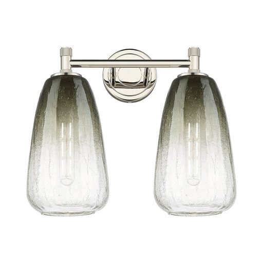 Innovations Brookhaven Almond 14in 2-Light Bath Vanity Light | Industrial Polished Nickel and Slate Glass | Bathroom | Model 434-2W-PN-G480-6SL