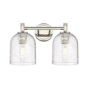 Innovations Bella 14in 2-Light Bath Vanity Light | Industrial Polished Nickel and Seedy Glass | Bathroom Vanity | Model 434-2W-PN-G558-6SDY