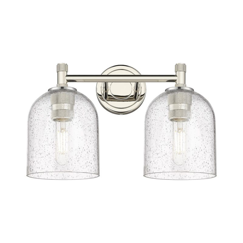 Innovations Bella 14in 2-Light Bath Vanity Light | Industrial Polished Nickel and Seedy Glass | Bathroom Vanity | Model 434-2W-PN-G558-6SDY