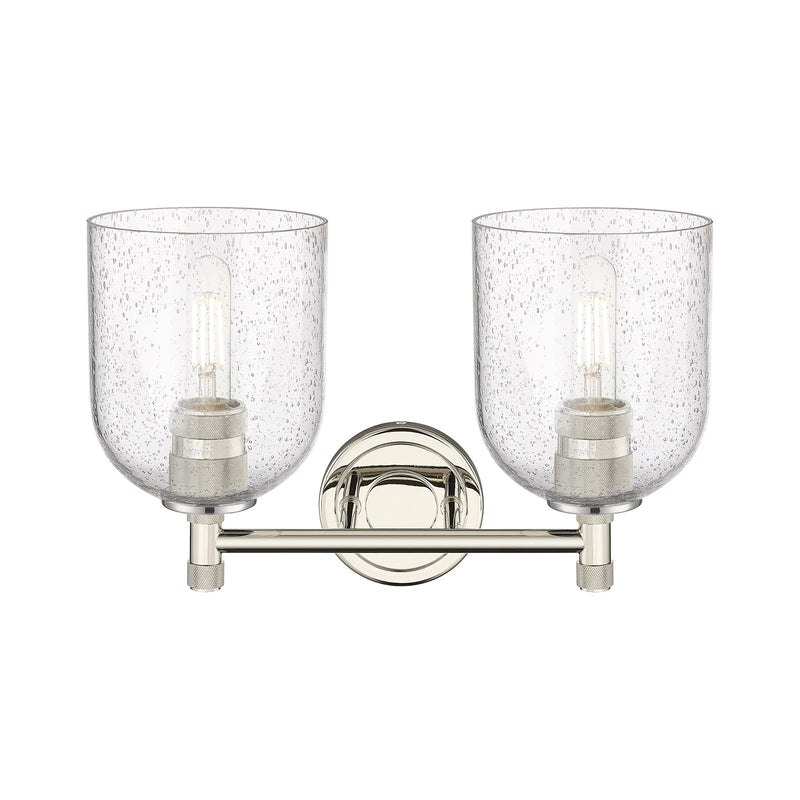 Innovations Bella 14in 2-Light Bath Vanity Light | Industrial Polished Nickel and Seedy Glass | Bathroom Vanity | Model 434-2W-PN-G558-6SDY