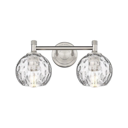 Innovations Athens Water Glass 14in 2-Light Bath Vanity | Industrial Satin Nickel and Clear Water Glass | Bathroom & Powder | Model 434-2W-SN-G1215-6