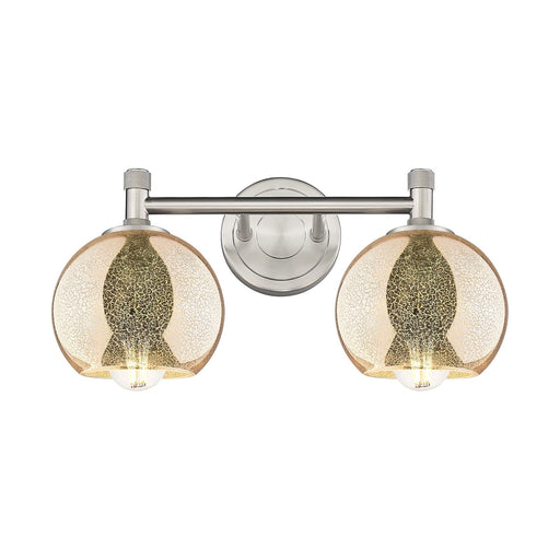 Innovations Athens Mercury 14in 2-Light Bath Vanity | Industrial Satin Nickel and Mercury Glass | Bathroom & Powder Room | Model 434-2W-SN-G128-6