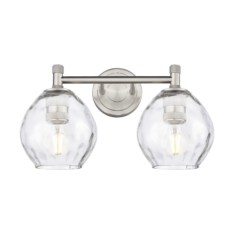 Innovations Waverly 14in 2-Light Bath Vanity | Industrial Satin Nickel and Clear Glass | Bathroom & Powder Room | Model 434-2W-SN-G362