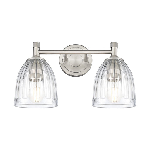 Innovations Brookfield 13.75in 2-Light Bath Vanity | Industrial Satin Nickel and Clear Glass | Bathroom & Powder Room | Model 434-2W-SN-G442