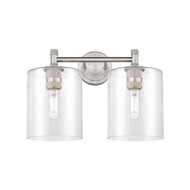 Innovations Paladin 15in 2-Light Bath Vanity | Industrial Satin Nickel and Seedy Glass | Bathroom & Powder Room | Model 434-2W-SN-G4424-7