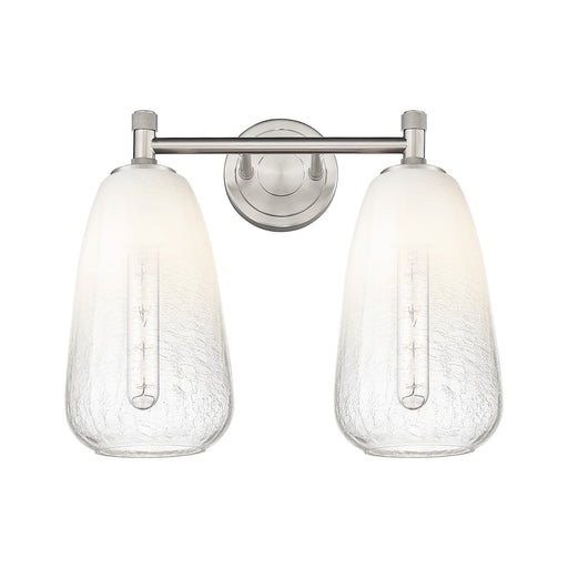 Innovations Brookhaven Almond 14in 2-Light Bath Vanity | Industrial Satin Nickel and Opal Glass | Bathroom & Powder Room | Model 434-2W-SN-G480-6OP