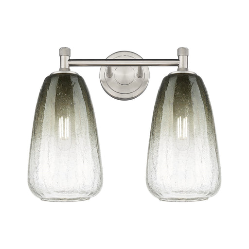 Innovations Brookhaven Almond 14in 2-Light Bath Vanity | Industrial Satin Nickel and Slate Glass | Bathroom Vanity Light | Model 434-2W-SN-G480-6SL