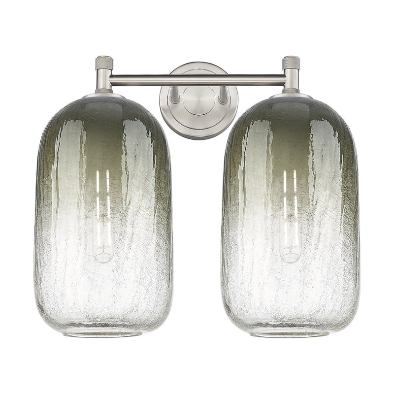 Innovations Brookhaven Cloche 15in 2-Light Bath Vanity | Industrial Satin Nickel and Slate Glass | Bathroom & Powder Room | Model 434-2W-SN-G482-7SL