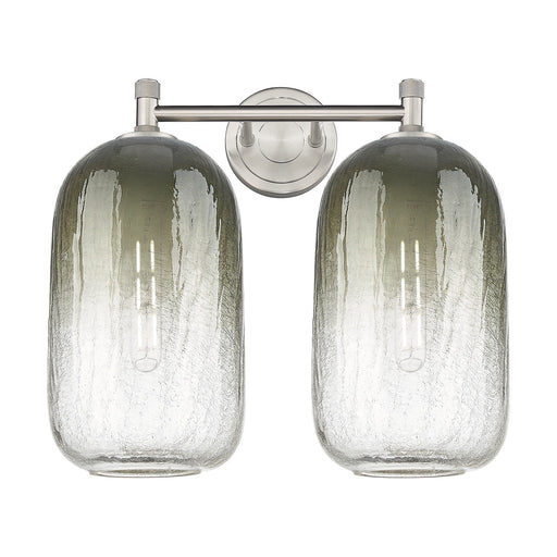 Innovations Brookhaven Cloche 15in 2-Light Bath Vanity | Industrial Satin Nickel and Slate Glass | Bathroom & Powder Room | Model 434-2W-SN-G482-7SL
