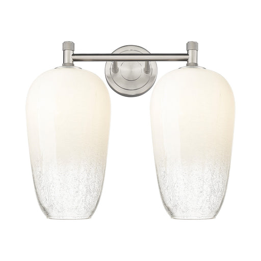 Innovations Brookhaven Flute 15in 2-Light Bath Vanity | Industrial Satin Nickel and Opal Glass | Bathroom & Powder Room | Model 434-2W-SN-G484-7OP