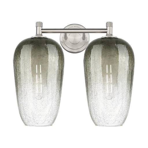 Innovations Brookhaven Flute 15in 2-Light Bath Vanity | Industrial Satin Nickel and Slate Glass | Bathroom & Powder Room | Model 434-2W-SN-G484-7SL