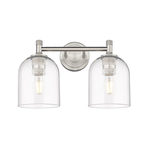 Innovations Bella 13.5in 2-Light Bath Vanity | Industrial Satin Nickel and Clear Glass | Bathroom & Powder Room | Model 434-2W-SN-G558-6CL