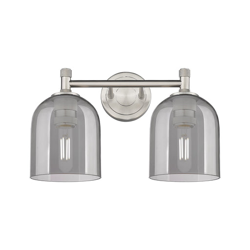 Innovations Bella 13in 2-Light Bath Vanity | Industrial Satin Nickel and Light Smoke Glass | Bathroom & Powder Room | Model 434-2W-SN-G558-6SM