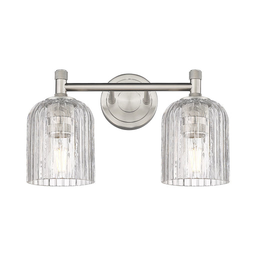 Innovations Crown Point 13in 2-Light Bath Vanity | Industrial Satin Nickel and Clear Glass | Bathroom & Powder Room | Model 434-2W-SN-G559-5CL