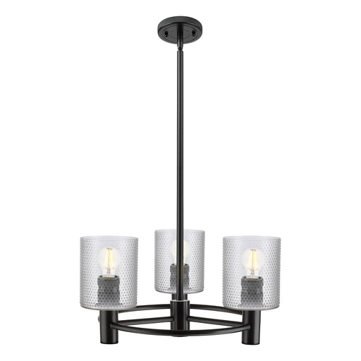 Innovations Cobbleskill 19in 3-Light Pendant | Industrial Matte Black and Clear Glass | Kitchen Island & Dining Room | Model 434-3CR-BK-G112