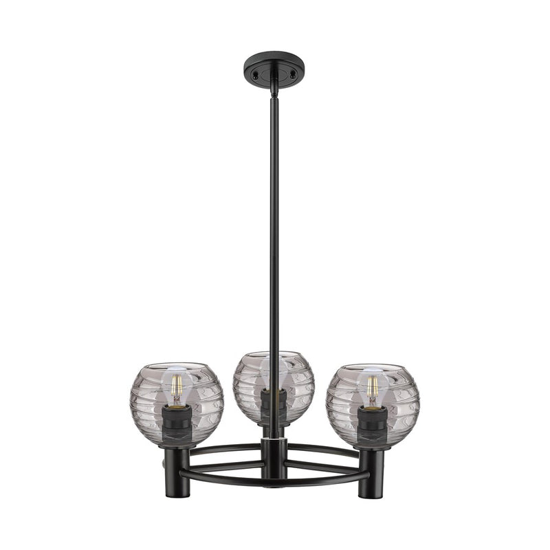 Innovations Crown Point 3Lt 20" Stem Pendant, Black/Smoke - 434-3CR-BK-G1213-6SM