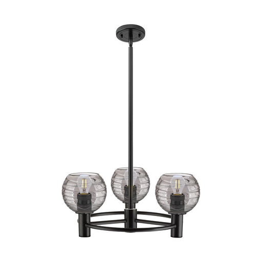 Innovations Crown Point 3Lt 20" Stem Pendant, Black/Smoke - 434-3CR-BK-G1213-6SM