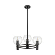 Innovations CP 3Lt 20" Athens Stem Pendant, BK/CL - 434-3CR-BK-G122-6