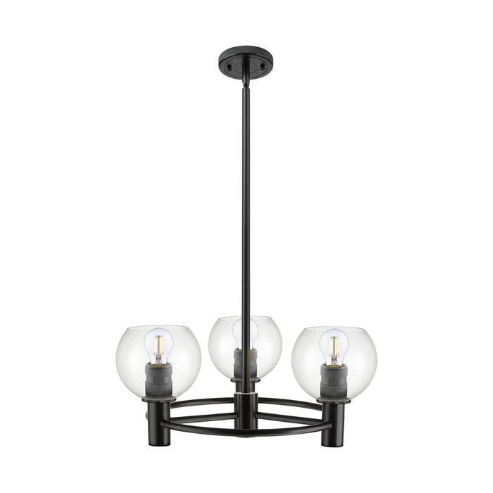 Innovations CP 3Lt 20" Athens Stem Pendant, BK/CL - 434-3CR-BK-G122-6