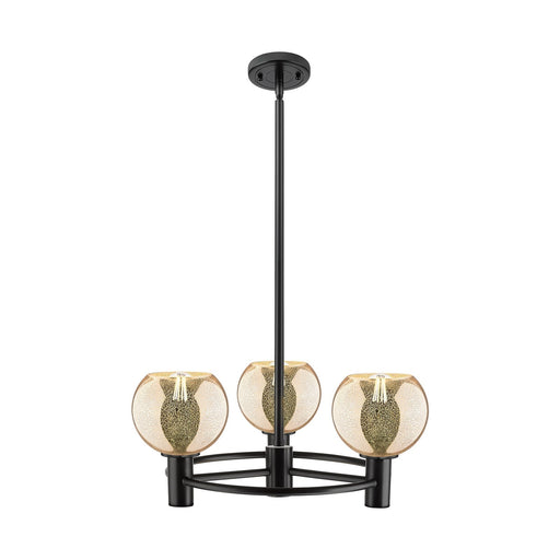Innovations Athens Mercury 20in 3-Light Pendant | Industrial Matte Black and Mercury Glass | Kitchen Island & Dining Room | Model 434-3CR-BK-G128-6