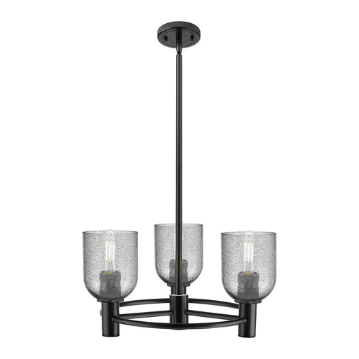Innovations Caledonia 19in 3-Light Pendant | Industrial Matte Black and Charcoal Glass | Kitchen Island & Dining Room | Model 434-3CR-BK-G257