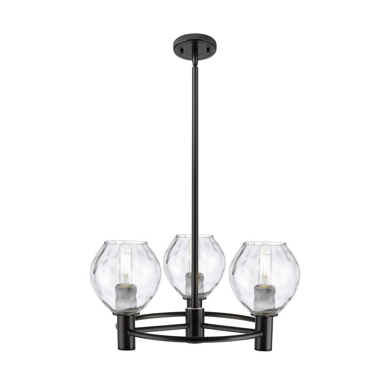 Innovations Waverly 20in 3-Light Pendant | Industrial Matte Black and Clear Glass | Kitchen Island & Dining Room | Model 434-3CR-BK-G362