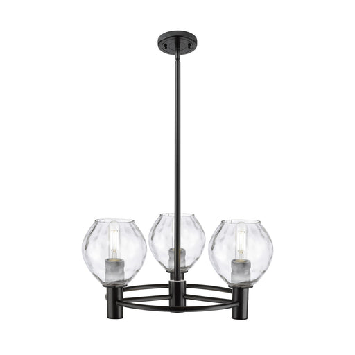 Innovations Waverly 20in 3-Light Pendant | Industrial Matte Black and Clear Glass | Kitchen Island & Dining Room | Model 434-3CR-BK-G362
