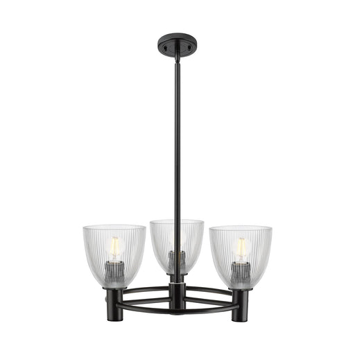 Innovations Castile 20in 3-Light Pendant | Industrial Matte Black and Clear Glass | Kitchen Island & Dining Room | Model 434-3CR-BK-G382